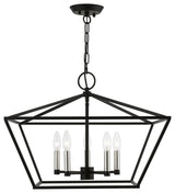 Devone 5 Light Black With Brushed Nickel Accents Chandelier