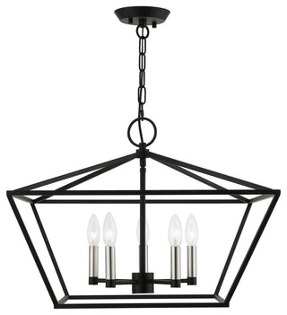 Devone 5 Light Black With Brushed Nickel Accents Chandelier