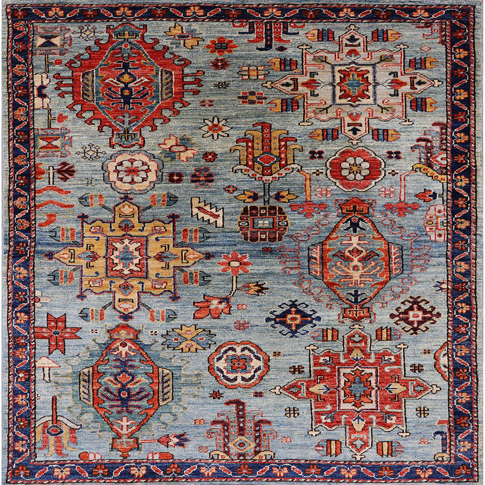 Ahgly Company Indoor Square Mid-Century Modern Area Rugs, 6' Square