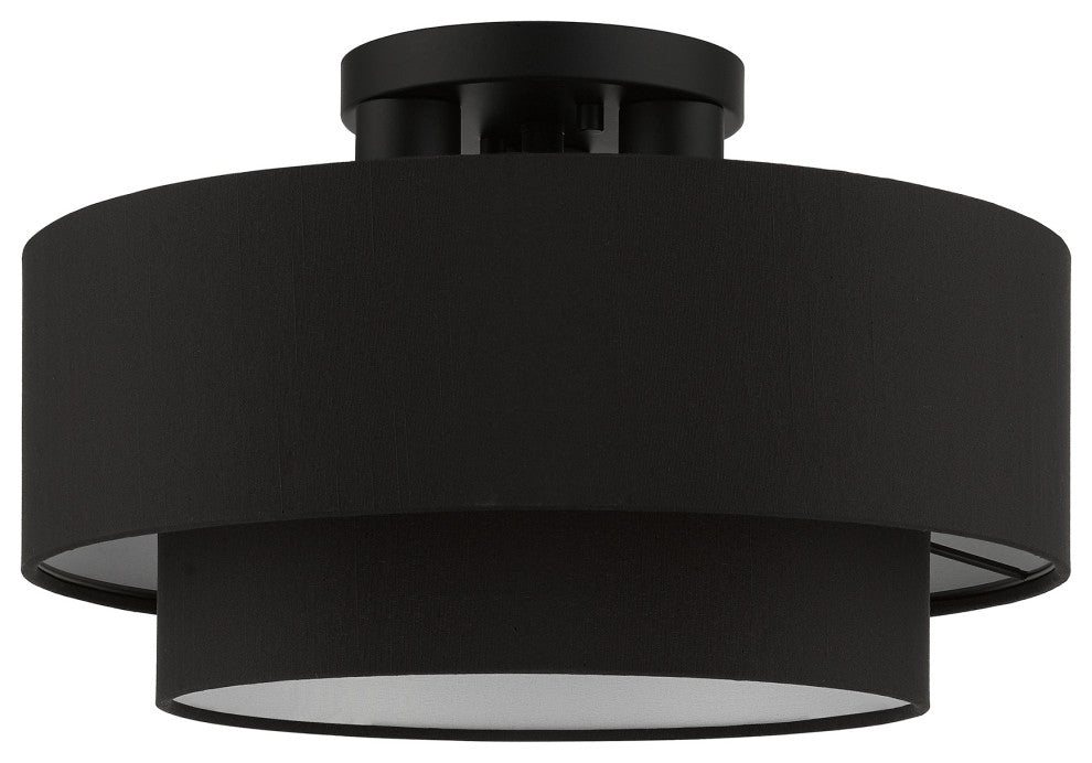 Bainbridge 3-Light Black Large Semi-Flush