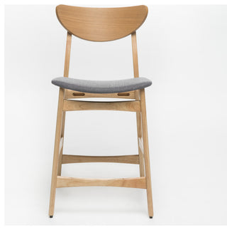 GDF Studio Molle Mid-Century Design Counter Stools, Gray/Oak, Set of 2