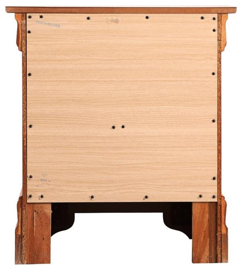 Glory Furniture Louis Phillipe 2 Drawer Nightstand in Oak