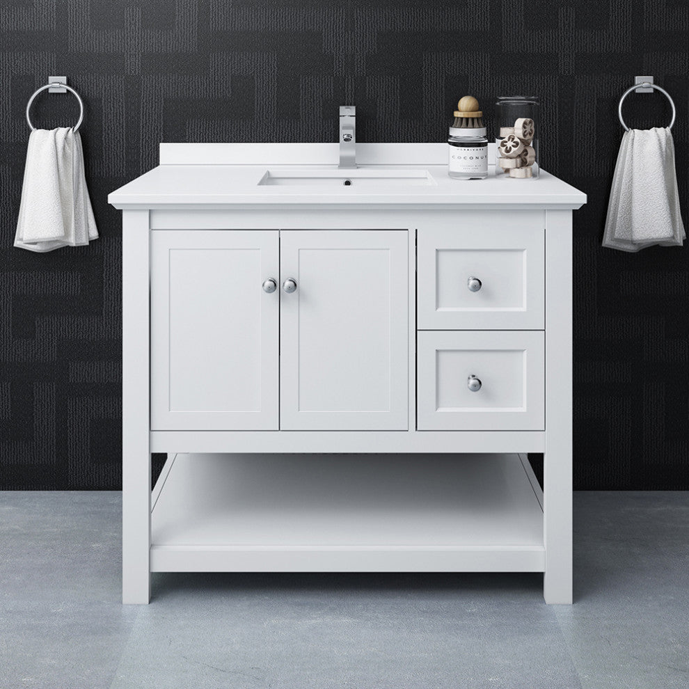 Fresca Manchester 40" White Cabinet With Top and Sink