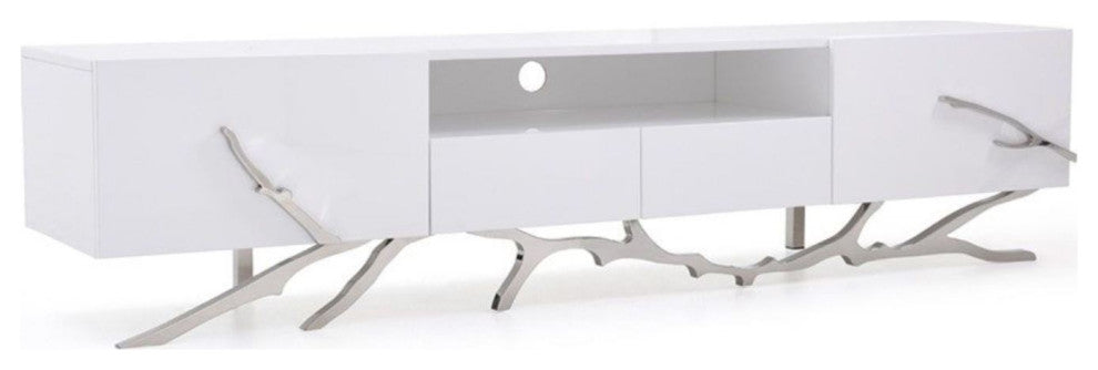 Modrest Legend 87"-Wide Modern White TV Stand
