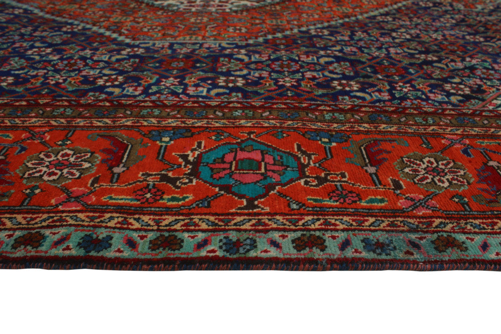 Fine Vintage Distressed Moneereh Navy Rug
