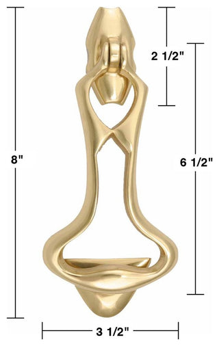 Ornate Front Door Knocker Cast Brass with Mounting Hardware Renovators Supply