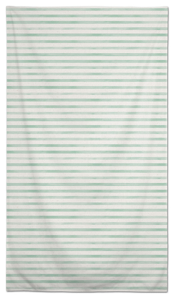 Green Watercolor Stripes On Light Linen 2 58x102 Tablecloth