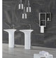 ADM Circular Freestanding Pedestal Sink, White, 23", Matte White