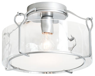 Bow Medium Semi-Flush, Vintage Platinum Finish, Water Glass