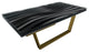 Modern Wave Coffee Table, Black, Bronze Base