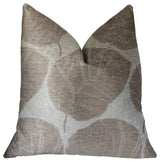 Pleasant Leaves Gray Luxury Throw Pillow, 20"x30" Queen