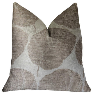 Pleasant Leaves Gray Luxury Throw Pillow, 20"x30" Queen