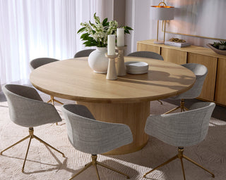 Kalla Dining Table, Round, Rustic Oak, 68"