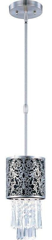 Maxim Rapture One Light Satin Nickel Drum Shade Mini Pendant