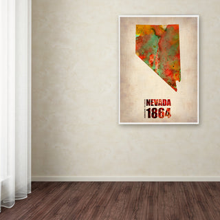 'Nevada Watercolor Map' Canvas Art by Naxart