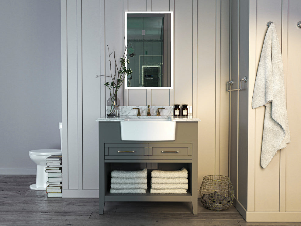 Hayley Bathroom Vanity Set, Sea Cloud Gray, 36"
