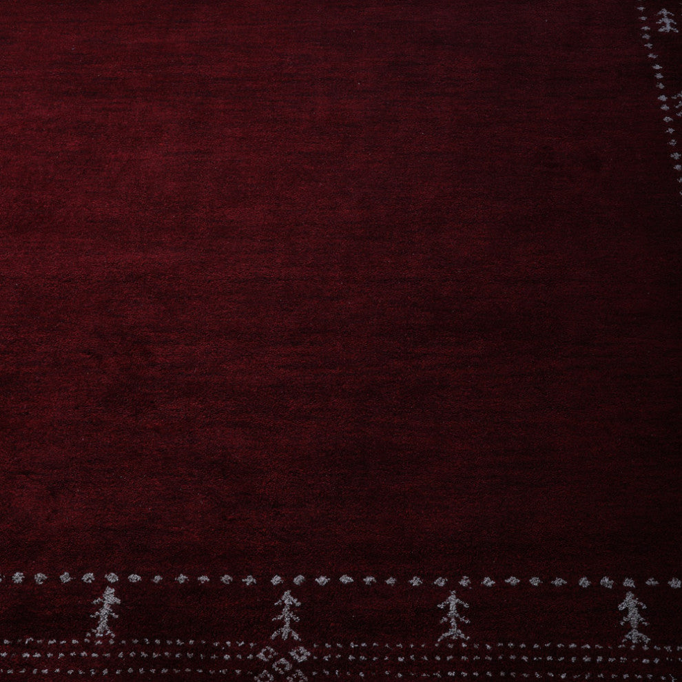 HAND KNOTTED LOOM WOOL ECO-FRIENDLY AREA RUGS - Rectangle, Red, Contemporary