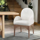Waldorf Chenille Upholstered Dining Chair, Black, Chenille, Natural Finish, Cream, Arm Chair, Boucle Fabric, Natural Finish