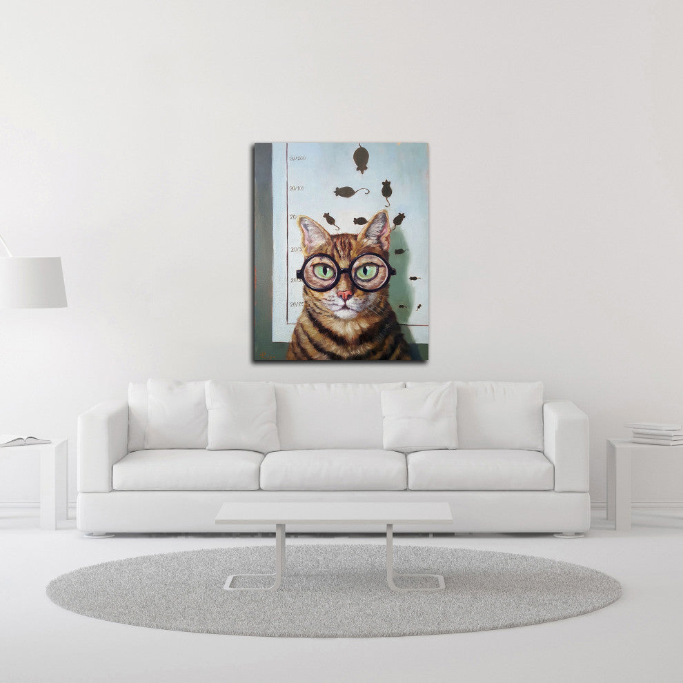 "Feline Eye Exam" by Lucia Heffernan, Print on Canvas, 24"x30"