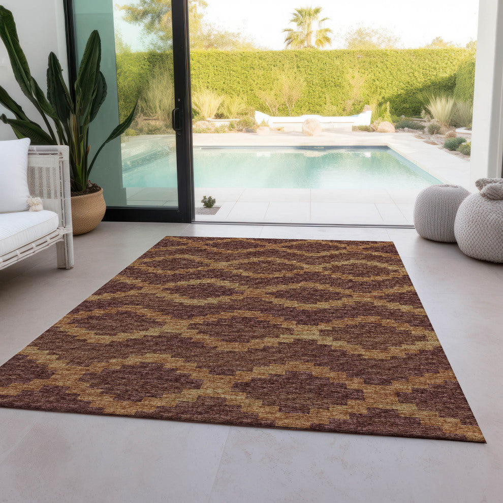 Indoor/Outdoor Sedona SN9 Spice Machine Washable 8' x 10' Rug