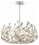 Crystorama Broche 6 Light Antique Silver Chandelier