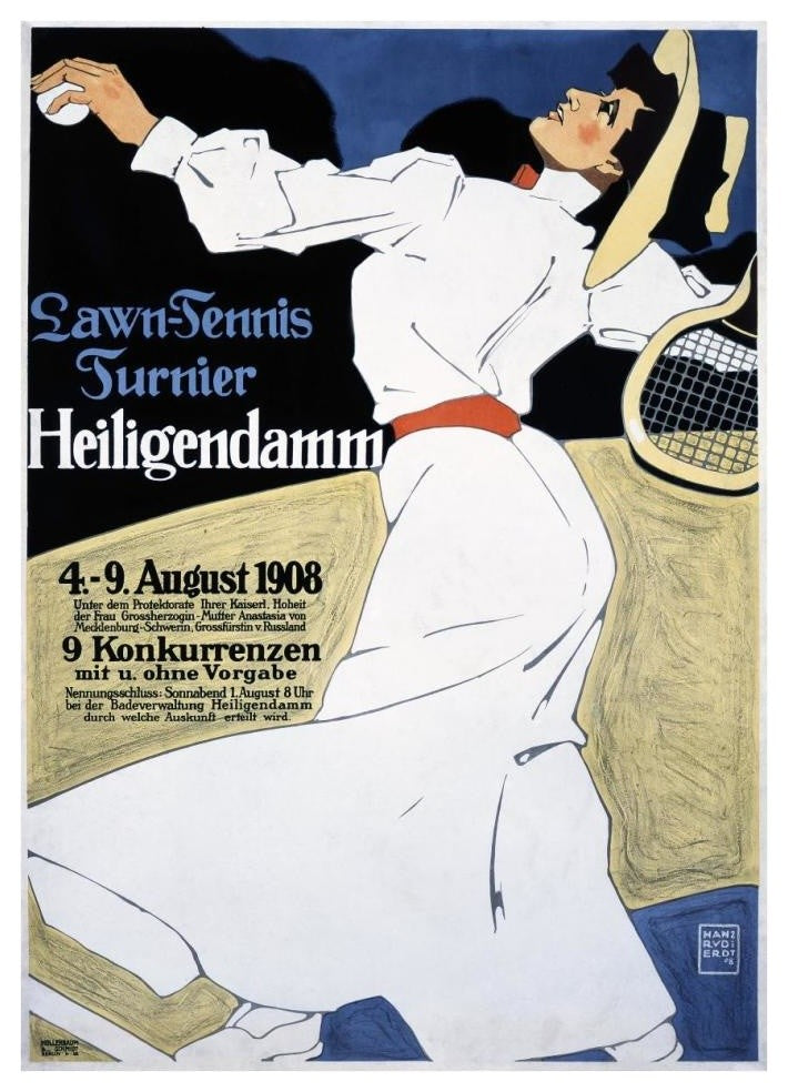 "Heiligendamm Lawn-Tennis Competition" Paper Print by Hans Rudi Erdt, 28"x38"