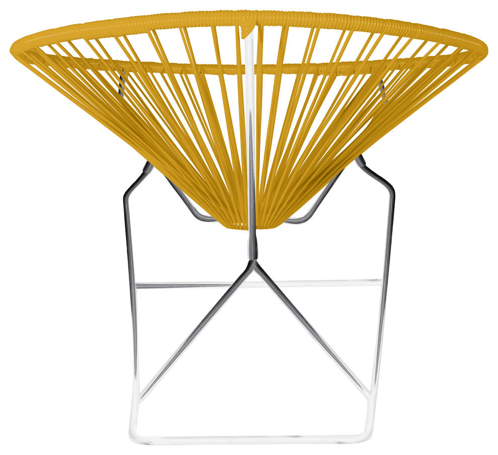Innit Indoor/Outdoor Handmade Rocker, Gold Weave, Chrome Frame