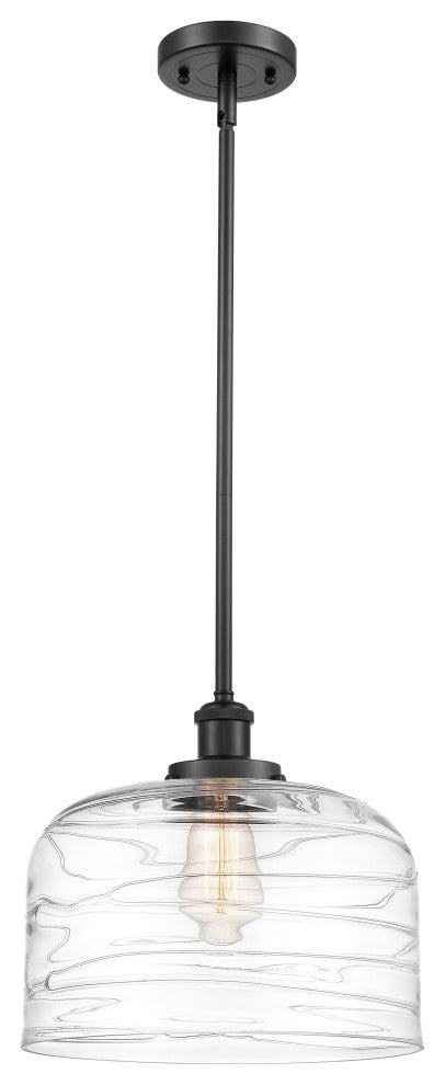 Innovations 916-1S-BK-G713-L Bell 1 Light 8" Mini Pendant, Matte Black