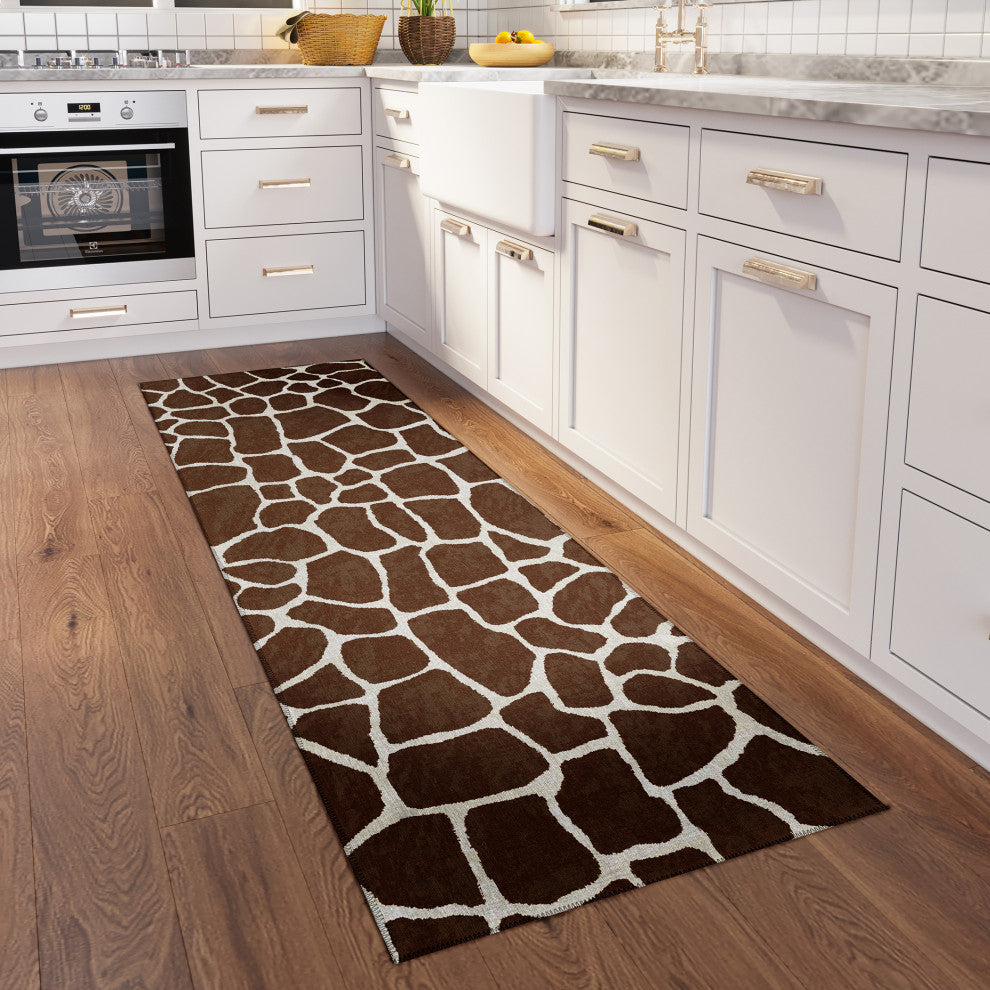 Indoor/Outdoor Mali ML4 Chocolate Machine Washable 2'3" x 10' Runner Rug