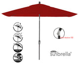 Pismo Dawn 9'x7' Rectangular Premium Push Tilt Market Umbrella, Gray Frame, Jock