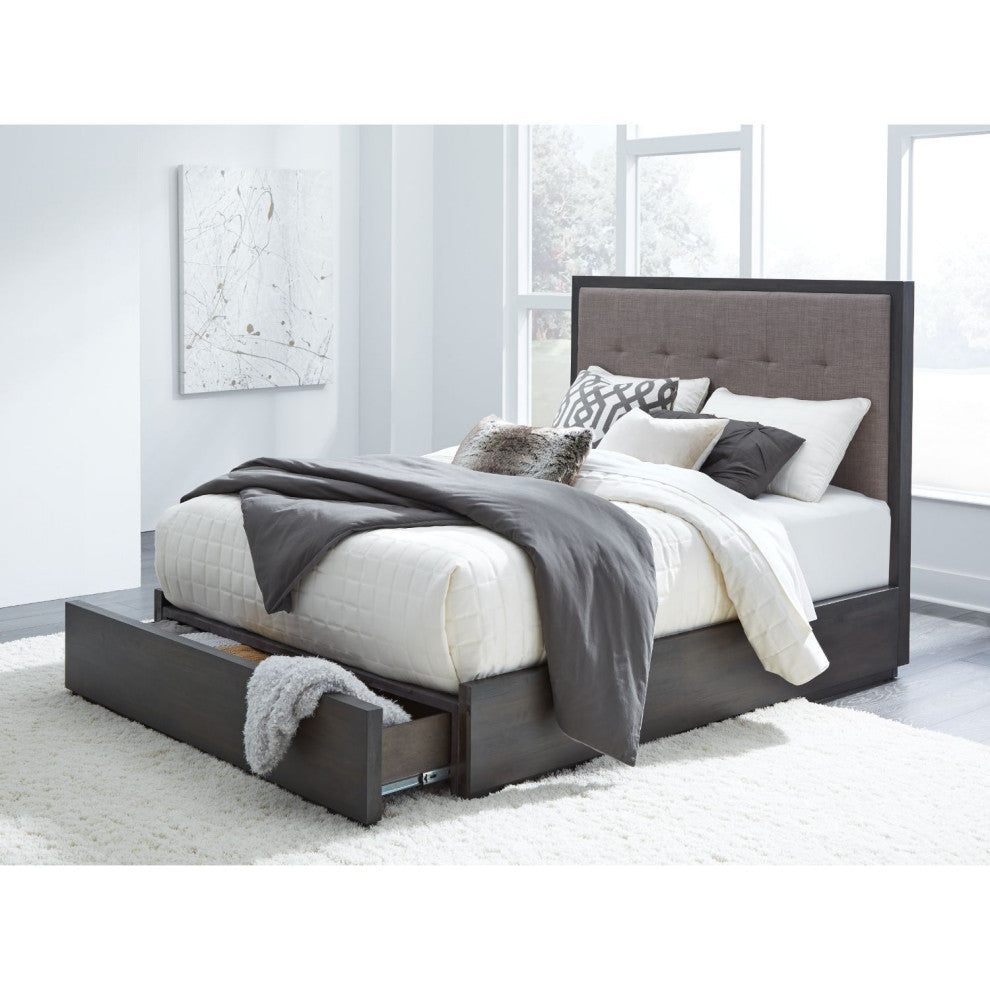Modus Oxford 4PC Queen Storage Bedroom set in Basalt Grey