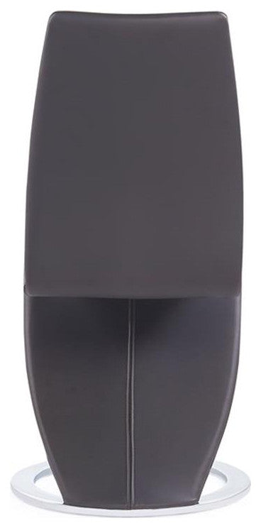 Global Furniture USA D9002DC Faux Leather Metal Dining Chairs in Gray (Set of 2)