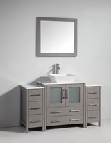 Vanity Art Vanity Set With Vessel Sink, Gray, 54", Standard Mirror