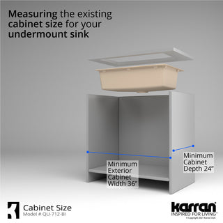 Karran Undermount Quartz Composite 32" Single Bowl Kitchen Sink, Bisque