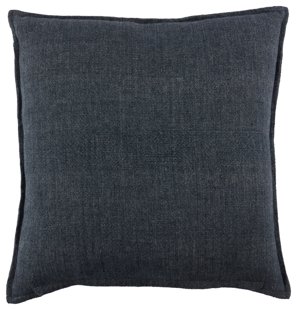 Jaipur Living Blanche Solid Dark Blue Polyester Pillow 20"