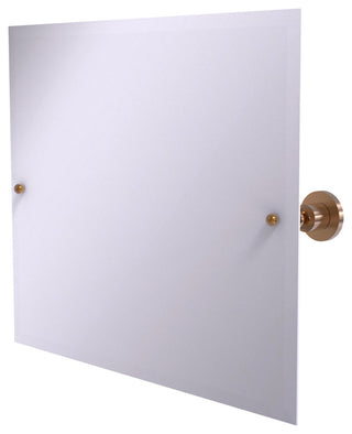 Frameless Landscape Tilt Mirror with Beveled Edge, Brushed Bronze