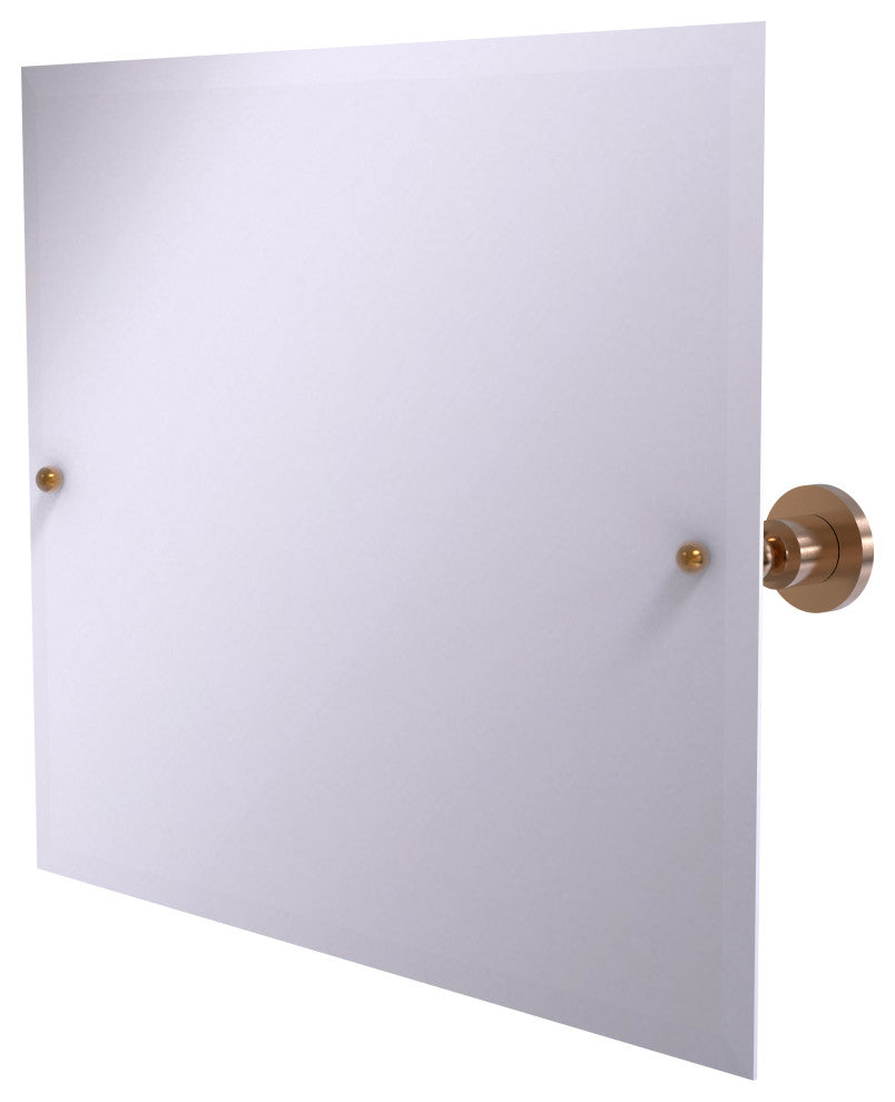 Frameless Landscape Tilt Mirror with Beveled Edge, Brushed Bronze