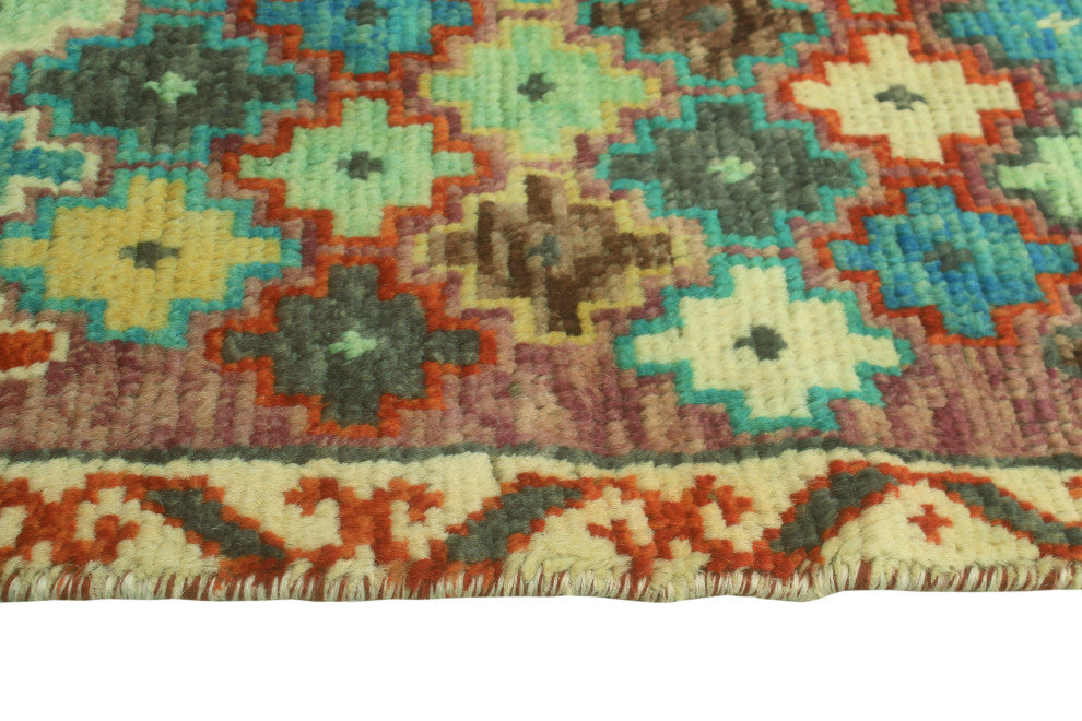 Balochi Khesraw Ivory/Purple Rug, 4'0 x 5'8