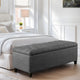 Madison Park Shandra Upholstered Soft Close Storage Bench, Charcoal Gray
