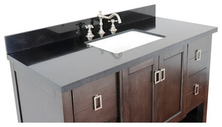 49" Single Vanity, Silvery Brown Finish With Black Galaxy Top