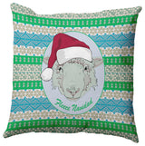 Fleece Navidad Indoor/Outdoor Throw Pillow, Light Blue, 18"x18"