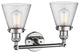 Small Cone 2-Light Bath Fixture, Seedy Glass, Polished Chrome