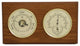 Brass Barometer and Thermometer/Hygrometer on Oak