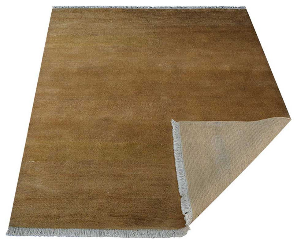 HAND KNOTTED JUTE ECO-FRIENDLY SOLID AREA RUGS, Gold, Solid, Outdoor Indoor, [Rectangle] 6'x9'