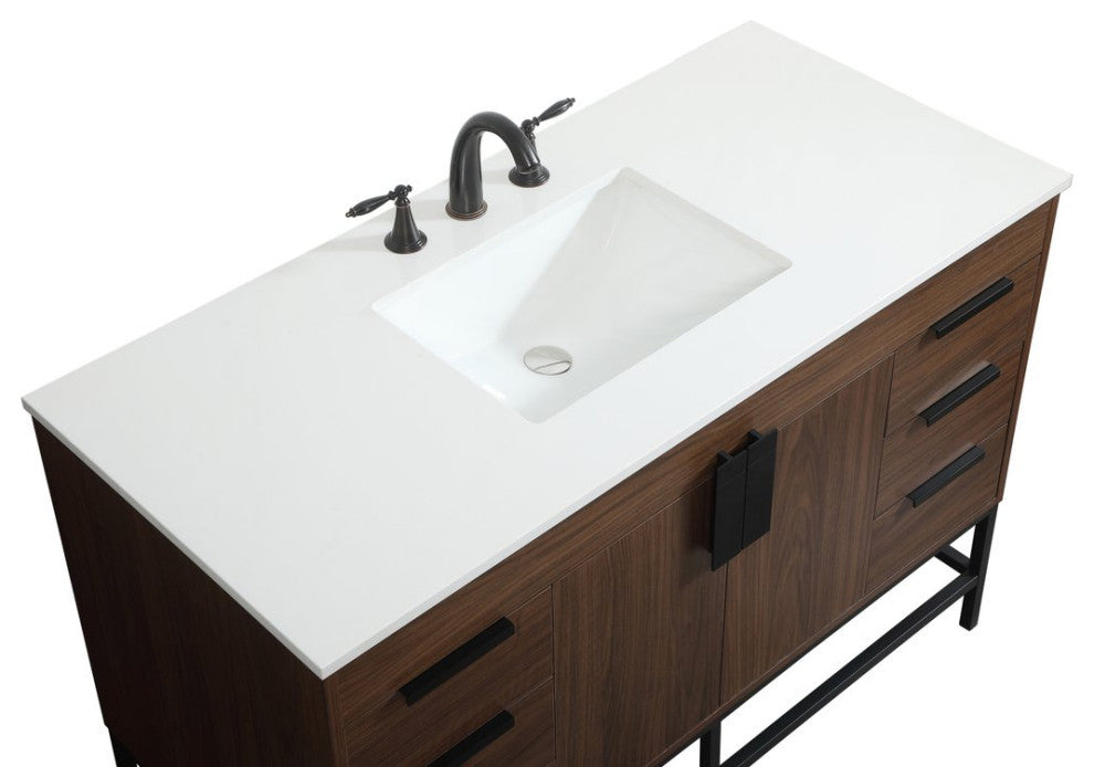 Home Living 22" Modern Walnut-Light Bathroom Vanity