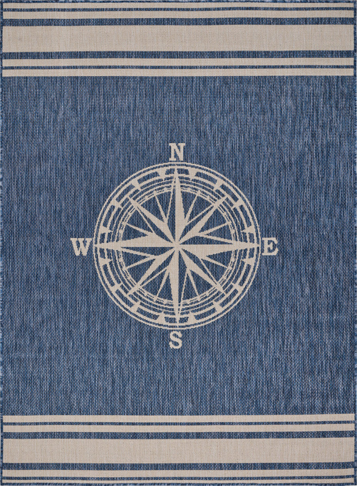 Nautical Navigation Indoor Outdoor Rug, 7'6"x9'5"