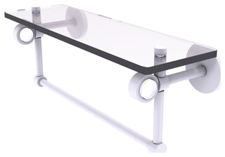 Clearview 16" Glass Shelf and Towel Bar, Matte White