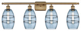 Ballston-Vaz 4-Light 36" Bath Vanity Light, Brushed Brass, Princess Blue