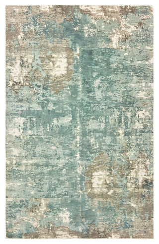 Florian Hand-loomed Viscose Abstract Blue/Gray Area Rug, 6' x 9'