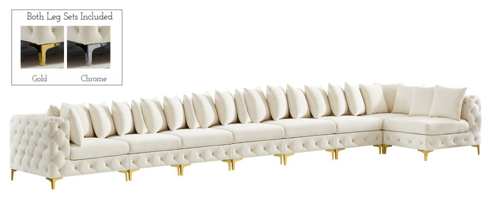Tremblay Modular Sectional, Cream, L-Shaped, 8-Piece: Armless (6), Corner (2)